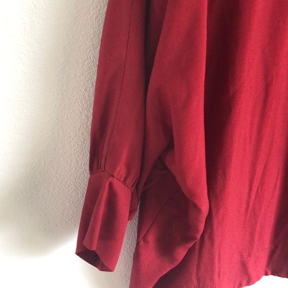 BNWT, tysa designs crop top button down, maroon, 0 - Picture 6 of 7